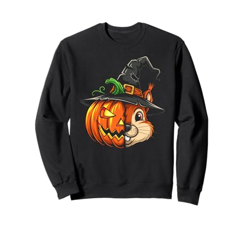Squirrel Pumpkin Jack O Lantern Halloween Kinder Herren Damen Sweatshirt von Funny Squirrel Lovers Halloween Pumpkin Outfits