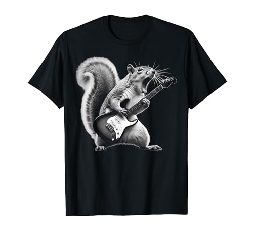Eichhörnchen spielt Gitarre Rock and Roll für Männer, Frauen, Kinder T-Shirt von Funny Squirrel Rock Star Lover Graphic Tees