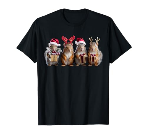 Eichhörnchen Weihnachtsbeleuchtung Rentier Eichhörnchen Xmas Santa Kinder T-Shirt Eichhörnchen Weihnachtsbeleuchtung Rentier Eichhörnchen Xmas Santa Kinder T-Shirt von Funny Squirrels Christmas Lights Reindeer Santa