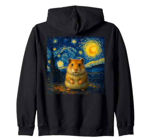 Hamster Sternennacht Van Gogh Kunst für Männer Frauen Kinder Kapuzenjacke Hamster Sternennacht Van Gogh Kunst für Männer Frauen Kinder Kapuzenjacke von Funny Starry Night Hamster Lover Graphic Apparel