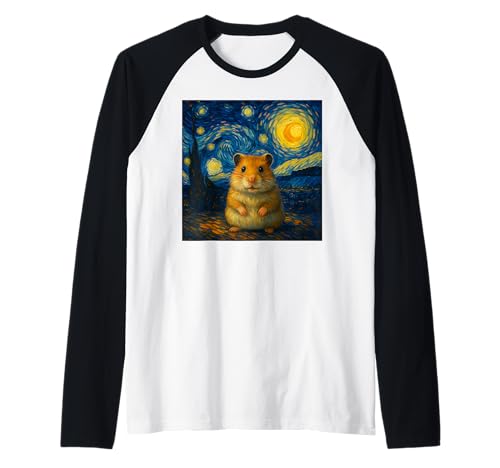 Hamster Sternennacht Van Gogh Kunst für Männer Frauen Kinder Raglan Hamster Sternennacht Van Gogh Kunst für Männer Frauen Kinder Raglan von Funny Starry Night Hamster Lover Graphic Apparel