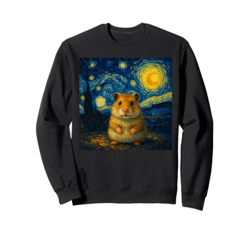 Hamster Sternennacht Van Gogh Kunst für Männer Frauen Kinder Sweatshirt Hamster Sternennacht Van Gogh Kunst für Männer Frauen Kinder Sweatshirt von Funny Starry Night Hamster Lover Graphic Apparel