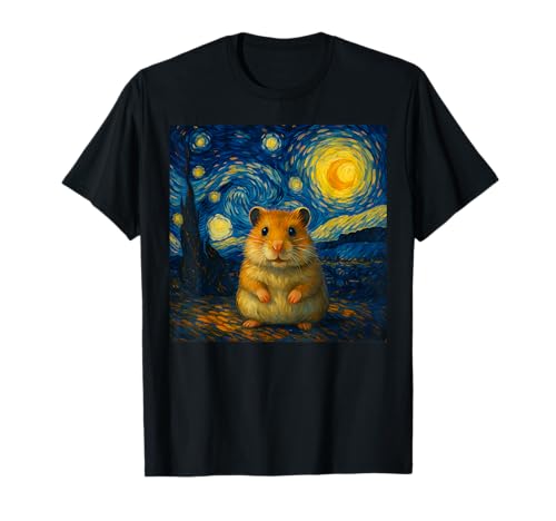 Hamster Sternennacht Van Gogh Kunst für Männer Frauen Kinder T-Shirt Hamster Sternennacht Van Gogh Kunst für Männer Frauen Kinder T-Shirt von Funny Starry Night Hamster Lover Graphic Apparel