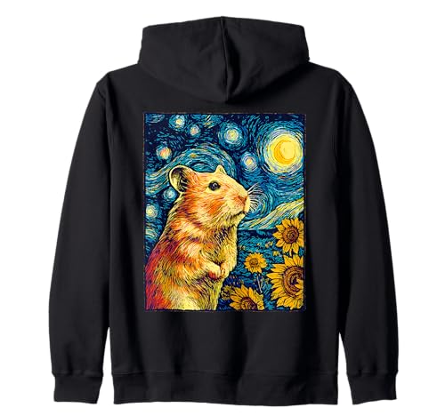 Lustiger Hamster Sternennacht Van Gogh für Hamsterliebhaber Kinder Kapuzenjacke Lustiger Hamster Sternennacht Van Gogh für Hamsterliebhaber Kinder Kapuzenjacke von Funny Starry Night Hamster Lover Graphic Apparel