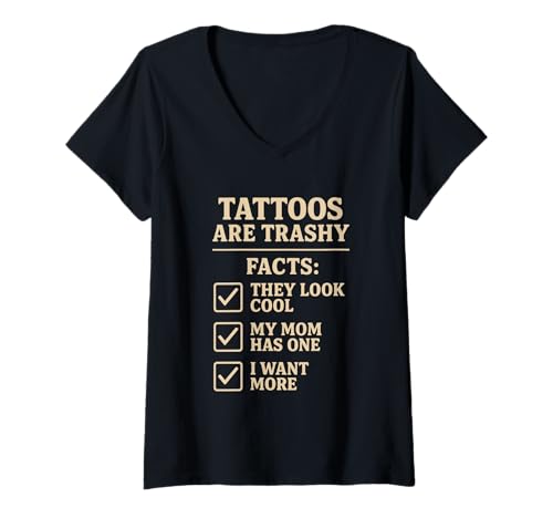 Damen Tattoo Fakten Tattoo Checkliste Mama Humor Tätowierte Menschen T-Shirt mit V-Ausschnitt Damen Tattoo Fakten Tattoo Checkliste Mama Humor Tätowierte Menschen T-Shirt mit V-Ausschnitt von Funny Statement Tattoo Enthusiast Tattoo Artists