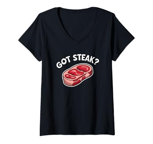 Damen Lustiger Got Steak Meat Humor Fleischesser für Steakliebhaber T-Shirt mit V-Ausschnitt Damen Lustiger Got Steak Meat Humor Fleischesser für Steakliebhaber T-Shirt mit V-Ausschnitt von Funny Steak Lover Apparel