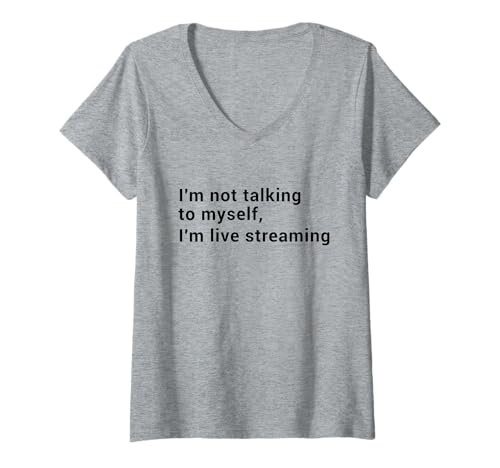 Damen Streamer - Ich spreche Nicht mit Mir selbst, ich streame live T-Shirt mit V-Ausschnitt Damen Streamer - Ich spreche Nicht mit Mir selbst, ich streame live T-Shirt mit V-Ausschnitt von Funny Streamer Quotes