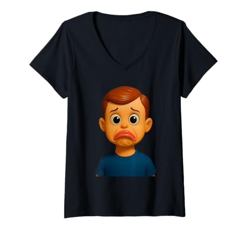 Damen Ekelhaftes lustiges Puppengesicht Meme T-Shirt mit V-Ausschnitt Damen Ekelhaftes lustiges Puppengesicht Meme T-Shirt mit V-Ausschnitt von Funny Stupid Humor Meme