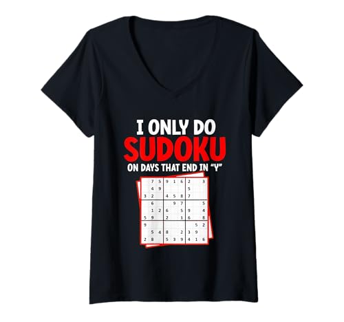 Damen I Only Do Sudoku Lustige Brettspiele Quiz Sudoku Liebhaber T-Shirt mit V-Ausschnitt Damen I Only Do Sudoku Lustige Brettspiele Quiz Sudoku Liebhaber T-Shirt mit V-Ausschnitt von Funny Sudoku Tees