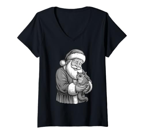 Damen Sugar Glider Weihnachtsmann Weihnachten Pet Lover T-Shirt mit V-Ausschnitt Damen Sugar Glider Weihnachtsmann Weihnachten Pet Lover T-Shirt mit V-Ausschnitt von Funny Sugar Glider Holiday Pet Designs