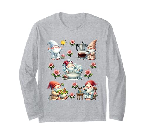 Lazy Gnomes Graphic For Women And Men For Happy Retirement Langarmshirt von Funny Summer Vacation Gnome Gifts For Lazy People