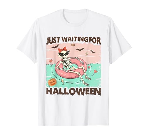 Sommer Skelett Lustig Just Waiting for Halloween Women Girls T-Shirt Sommer Skelett Lustig Just Waiting for Halloween Women Girls T-Shirt von Funny Summerween Spooky Summer Halloween