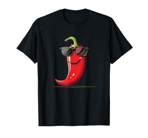 Lächelndes würziges Chili-Kostüm für Jungen und Mädchen T-Shirt von Funny Sunglasses Chili