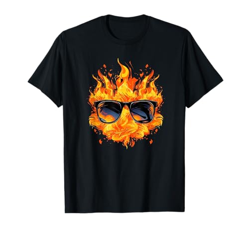 Funny Sunglasses T-Shirt mit Feuer-Thema für Unisex-Erwachsene und -Kinder, Schwarz, S, Kurzarm, Trendy Fire Sunglasses T-Shirt, Cool Fire and Flames Brillen T-Shirt Funny Sunglasses T-Shirt mit Feuer-Thema für Unisex-Erwachsene und -Kinder, Schwarz, S, Kurzarm, Trendy Fire Sunglasses T-Shirt, Cool Fire and Flames Brillen T-Shirt von Funny Sunglasses