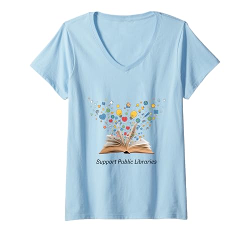 Damen Unterstützen Sie öffentliche Bibliotheken Literacy Matters Librarian Advocate T-Shirt mit V-Ausschnitt Damen Unterstützen Sie öffentliche Bibliotheken Literacy Matters Librarian Advocate T-Shirt mit V-Ausschnitt von Funny Support Public Libraries Gifts & Apparel