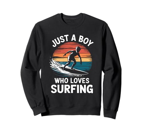 Nur EIN Junge, der das Surfen liebt, Wellen, Meer, Kinder, Jungen, Surfen Sweatshirt Nur EIN Junge, der das Surfen liebt, Wellen, Meer, Kinder, Jungen, Surfen Sweatshirt von Funny Surfing Apparel for Men Women