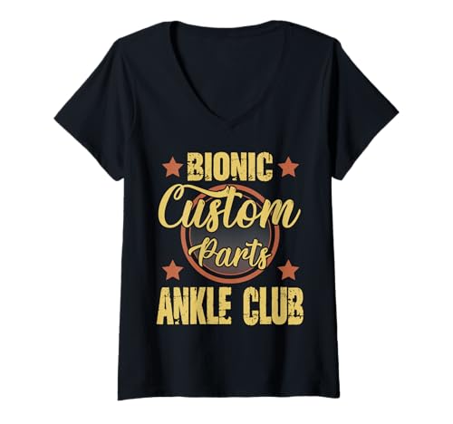 Damen Bionic Ankle Club Ersatzteile nach Maß, lustige Chirurgie T-Shirt mit V-Ausschnitt Damen Bionic Ankle Club Ersatzteile nach Maß, lustige Chirurgie T-Shirt mit V-Ausschnitt von Funny Surgery Body Replacement Bionic Club Team