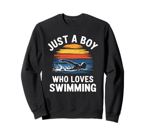 Nur EIN Junge, der Schwimmbadsport liebt, Schwimmen für Kinder Sweatshirt von Funny Swimming Apparel for Men Women