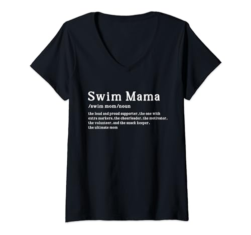 Damen Swim Mama Definition Schwimmen Schwimmer Schwimmbad Muttertag T-Shirt mit V-Ausschnitt Damen Swim Mama Definition Schwimmen Schwimmer Schwimmbad Muttertag T-Shirt mit V-Ausschnitt von Funny Swimming Mothers Gifts For Women Mama Mom
