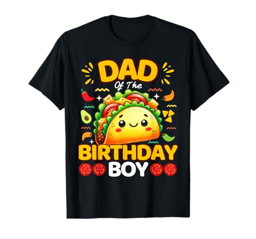 Dad of Boy Geburtstag Taco Fiesta Liebhaber Party Kawaii Foodie T-Shirt Dad of Boy Geburtstag Taco Fiesta Liebhaber Party Kawaii Foodie T-Shirt von Funny Taco Crew For Birthday Matching Family