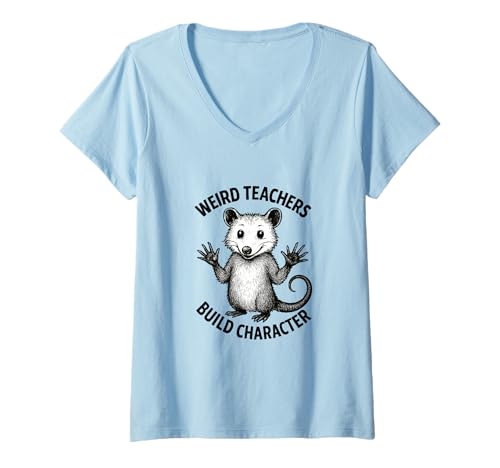 Damen seltsame Lehrer Bauen Charakter T-Shirt mit V-Ausschnitt Damen seltsame Lehrer Bauen Charakter T-Shirt mit V-Ausschnitt von Funny Teacher Appreciation