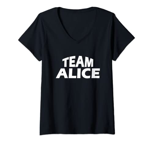 Damen Alice ist der Name - Funny Team Alice T-Shirt mit V-Ausschnitt Damen Alice ist der Name - Funny Team Alice T-Shirt mit V-Ausschnitt von Funny Team - Name