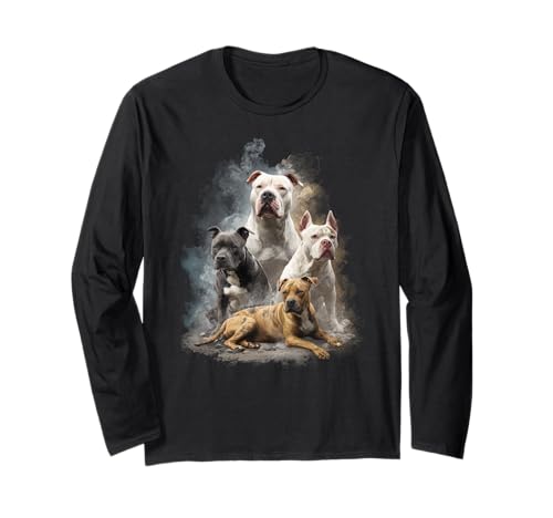 Lustiger Pitbull-Besitzer, Haustier-Hundeliebhaber, Herren, Kinder Langarmshirt von Funny Team Pitbull Dog Lover