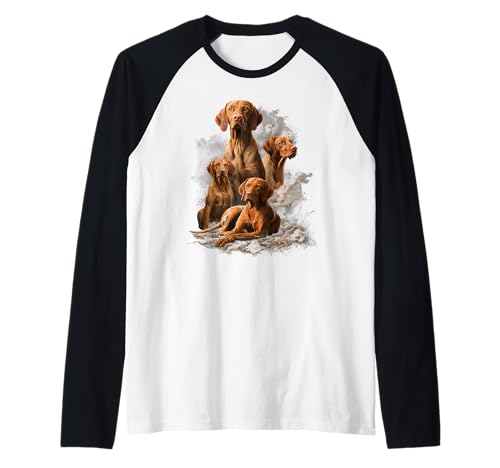 Lustige Vizsla Besitzer Haustier Hundeliebhaber Männer Kinder Raglan von Funny Team Vizsla Dog Lover