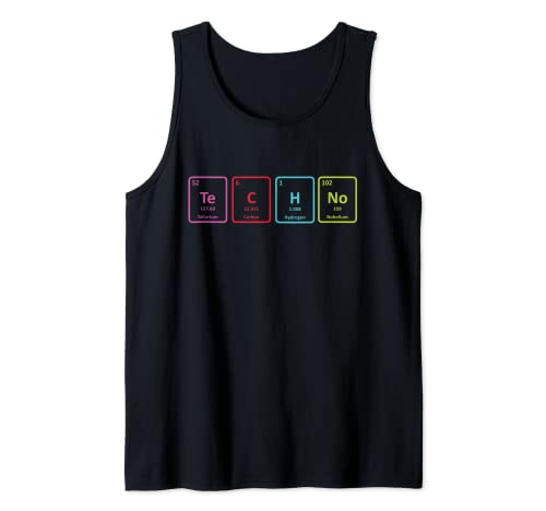 Herren Chemie Periodensystem Techno Tank Top von Funny Techno Music Gift Ideas