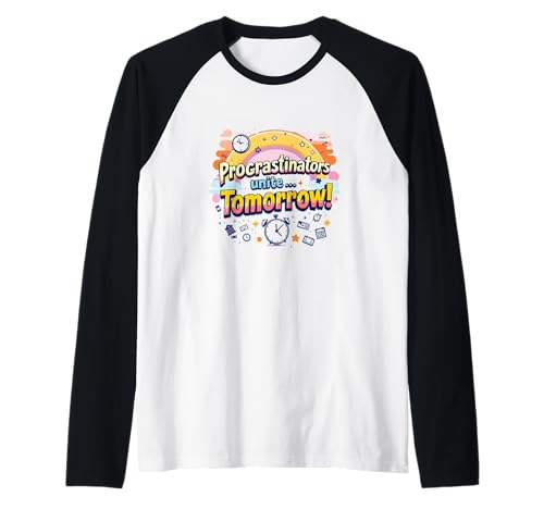 Herren T-Shirt mit Aufdruck Procrastinators Unite... Tomorrow Raglan Herren T-Shirt mit Aufdruck Procrastinators Unite... Tomorrow Raglan von Funny Tees inc.