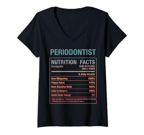 Damen Parodontologe T-Shirt mit V-Ausschnitt von Funny Tees & Gifts for Periodontists