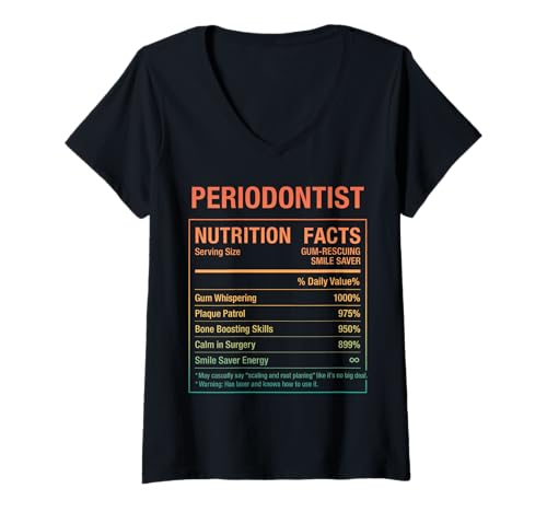 Damen Parodontologe T-Shirt mit V-Ausschnitt von Funny Tees & Gifts for Periodontists