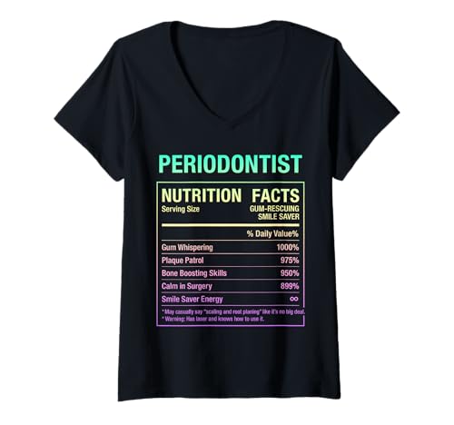 Damen Parodontologe T-Shirt mit V-Ausschnitt von Funny Tees & Gifts for Periodontists