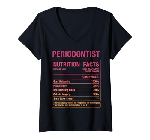 Damen Parodontologe T-Shirt mit V-Ausschnitt von Funny Tees & Gifts for Periodontists