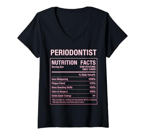 Damen Parodontologe T-Shirt mit V-Ausschnitt von Funny Tees & Gifts for Periodontists