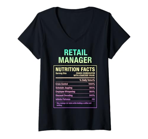 Damen Fakten zum Einzelhandelsleiter T-Shirt mit V-Ausschnitt Damen Fakten zum Einzelhandelsleiter T-Shirt mit V-Ausschnitt von Funny Tees & Gifts for Retail Managers