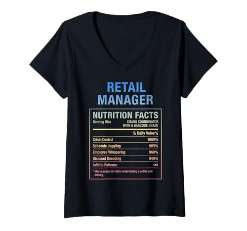 Damen Fakten zum Einzelhandelsleiter T-Shirt mit V-Ausschnitt Damen Fakten zum Einzelhandelsleiter T-Shirt mit V-Ausschnitt von Funny Tees & Gifts for Retail Managers