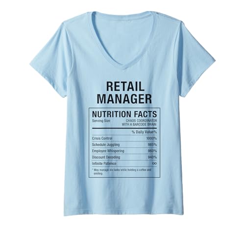 Damen Fakten zum Einzelhandelsleiter T-Shirt mit V-Ausschnitt Damen Fakten zum Einzelhandelsleiter T-Shirt mit V-Ausschnitt von Funny Tees & Gifts for Retail Managers