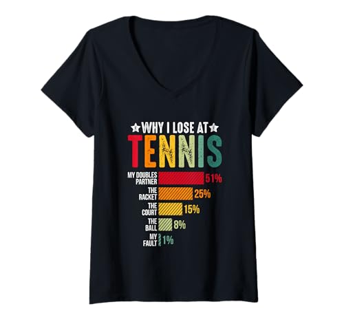 Damen Warum ich bei Tennis Funny Chart verliere T-Shirt mit V-Ausschnitt Damen Warum ich bei Tennis Funny Chart verliere T-Shirt mit V-Ausschnitt von Funny Tennis Player Quotes Humor Chart