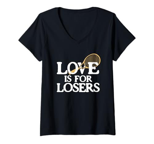 Damen Tennis-Liebes-Witz für Verlierer, Tennisspieler, lustiges Tennis-Wortspiel T-Shirt mit V-Ausschnitt von Funny Tennis Player Shirts & Ideas
