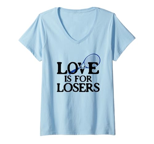 Damen Tennis-Liebeswitz für Verlierer, Tennisspieler, lustiger Witz T-Shirt mit V-Ausschnitt von Funny Tennis Player Shirts & Ideas
