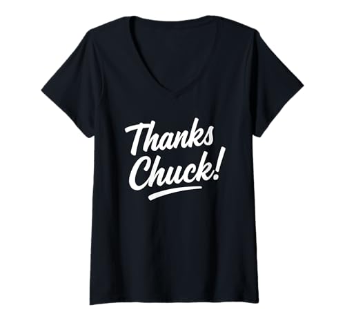 Damen Danke Chuck T-Shirt mit V-Ausschnitt Damen Danke Chuck T-Shirt mit V-Ausschnitt von Funny Thanks Chuck