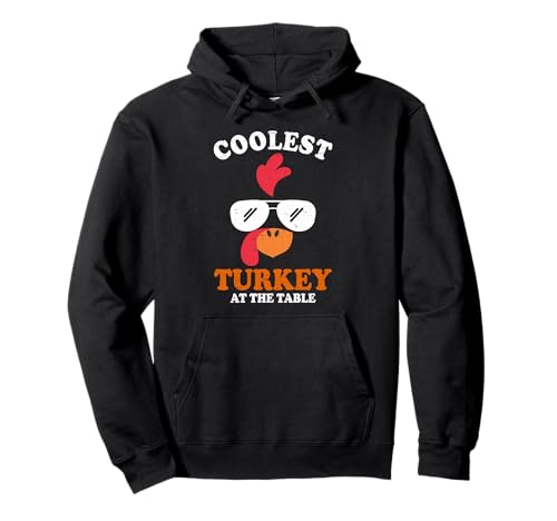 Lustiges Thanksgiving Coolest Truthahn at Table Boys Kids Toddler Pullover Hoodie von Funny Thanksgiving Designs
