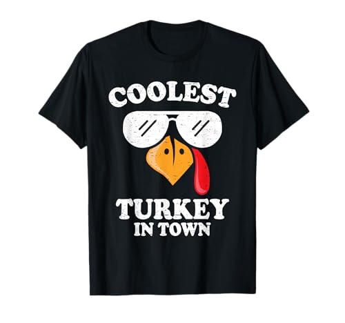 Lustiges Thanksgiving Coolest Turkey In Town Jungen Kinder Kleinkind T-Shirt Lustiges Thanksgiving Coolest Turkey In Town Jungen Kinder Kleinkind T-Shirt von Funny Thanksgiving Designs