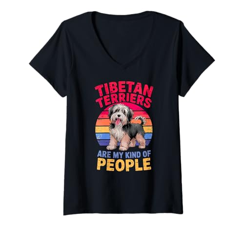 Damen Tibetan Terrier Dog Lover Zitat T-Shirt mit V-Ausschnitt Damen Tibetan Terrier Dog Lover Zitat T-Shirt mit V-Ausschnitt von Funny Tibetan Terrier Dog Humor