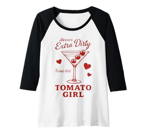 Damen Cocktail-Wortspiel mit Tomato Girl im Retro-Stil Raglan Damen Cocktail-Wortspiel mit Tomato Girl im Retro-Stil Raglan von Funny Tomato Girl Cocktail Artwork