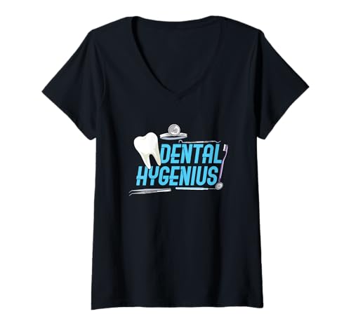 Damen Dental Hygenius Lustiger Zahnarzt T-Shirt mit V-Ausschnitt Damen Dental Hygenius Lustiger Zahnarzt T-Shirt mit V-Ausschnitt von Funny Tooth Care Designs for Dental Hygienists