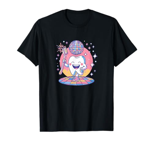 Lustiger Retro-Discozahn mit Zahnbürste für Erwachsene und Kinder T-Shirt Lustiger Retro-Discozahn mit Zahnbürste für Erwachsene und Kinder T-Shirt von Funny Tooth and Toothbrush Outfit