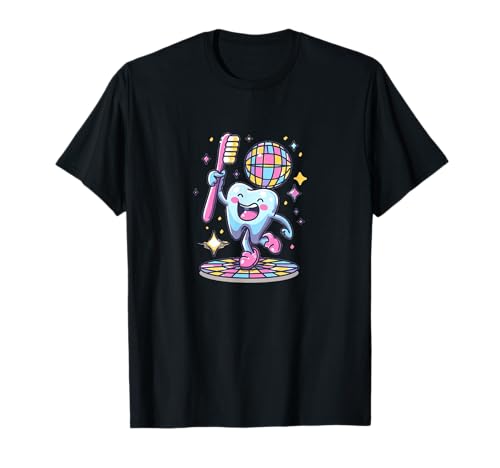 Pretty Tooth in Disco mit Zahnbürste für Erwachsene und Kinder T-Shirt Pretty Tooth in Disco mit Zahnbürste für Erwachsene und Kinder T-Shirt von Funny Tooth and Toothbrush Outfit