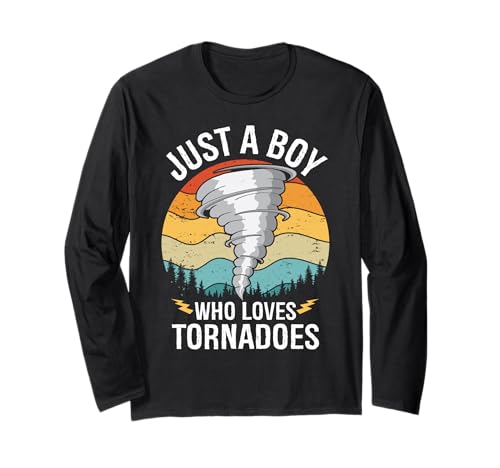 Just A Boy Who Loves Tornadoes Jungen Kinder Hurricane Storm Langarmshirt Just A Boy Who Loves Tornadoes Jungen Kinder Hurricane Storm Langarmshirt von Funny Tornado Hurricane Storm Apparel Co.